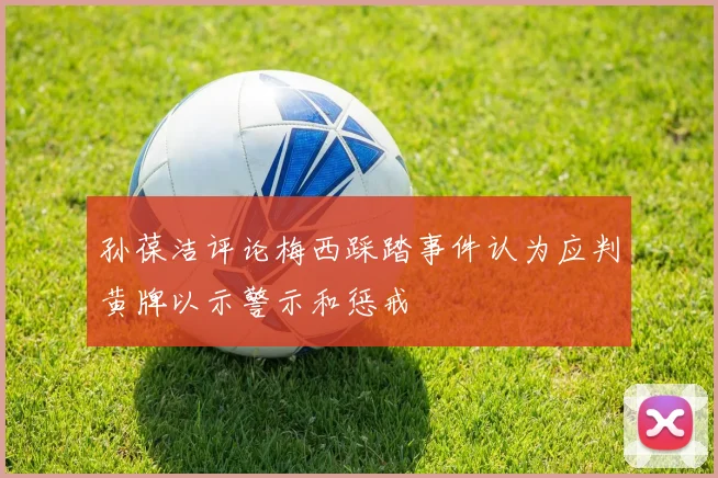 孙葆洁评论梅西踩踏事件认为应判黄牌以示警示和惩戒